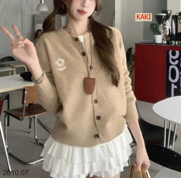 25HA2610.07 - ÁO CARDIGAN LEN HOA NỮ