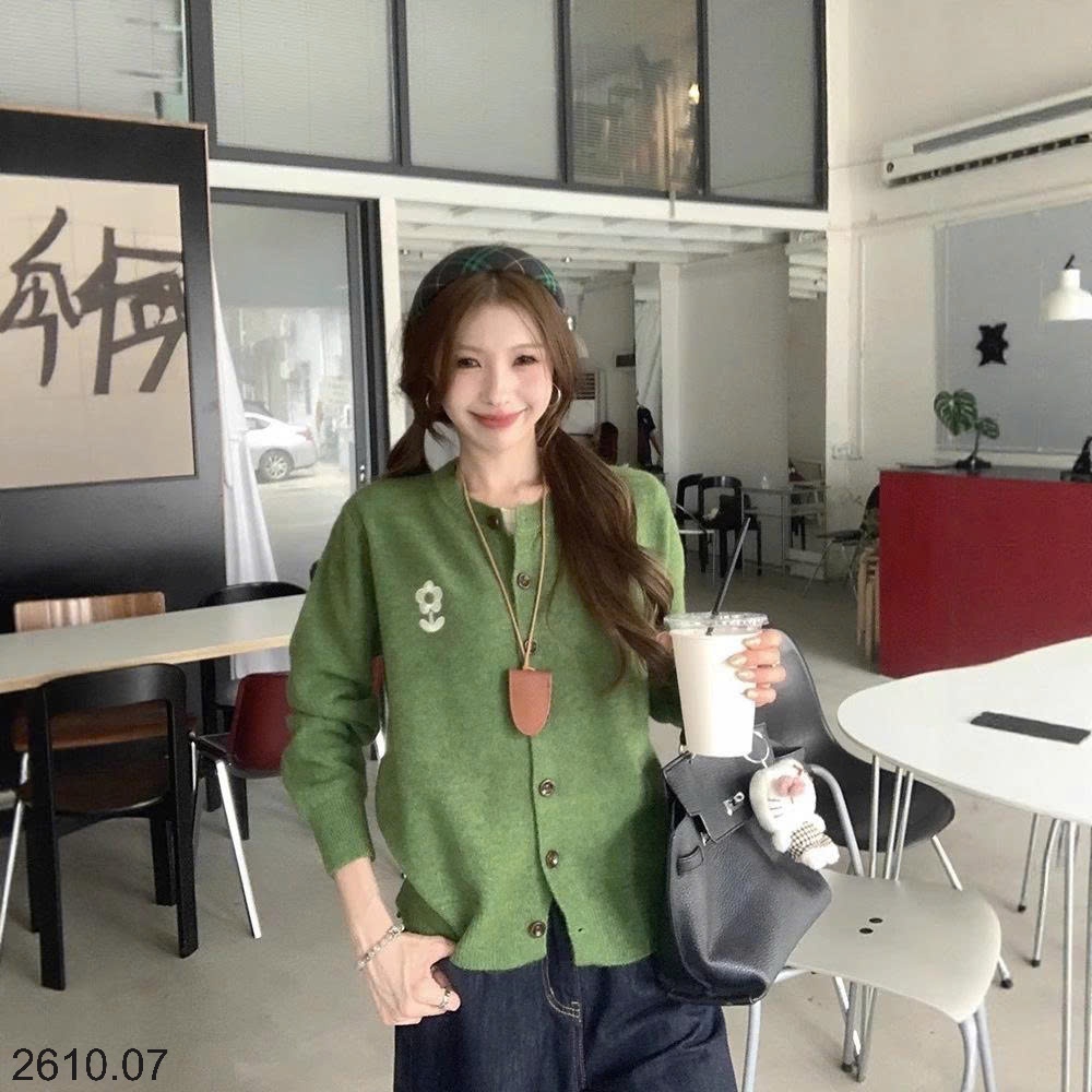25HA2610.07 - ÁO CARDIGAN LEN HOA NỮ