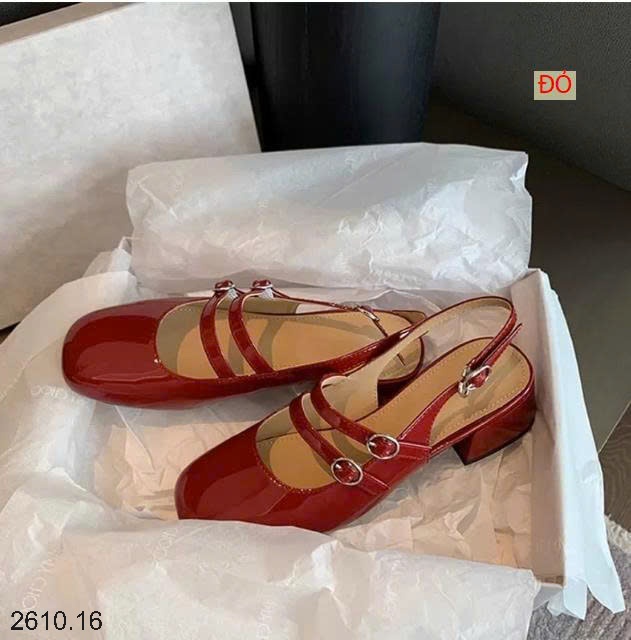 25HA2610.16 - GIÀY MARY JANE 2 QUAI HỞ GÓT