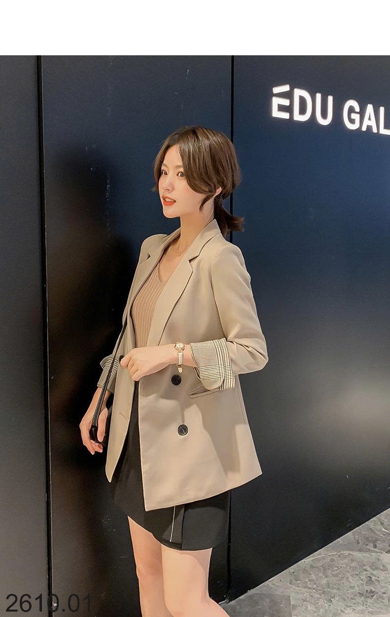 25HA2610.01 - ÁO BLAZER TAY KẺ