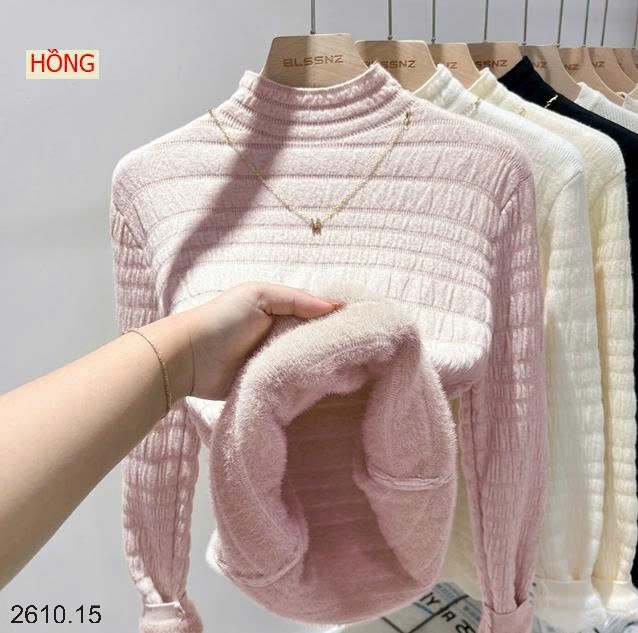 25HA2610.15 - ÁO GIỮ NHIỆT LÓT LÔNG CAO CỔ CHO NỮ
