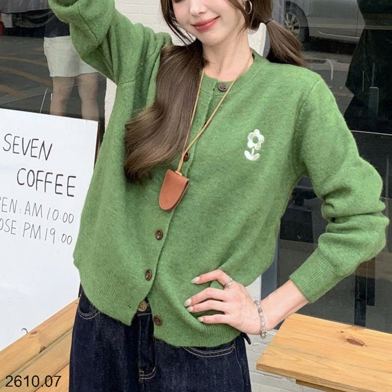 25HA2610.07 - ÁO CARDIGAN LEN HOA NỮ