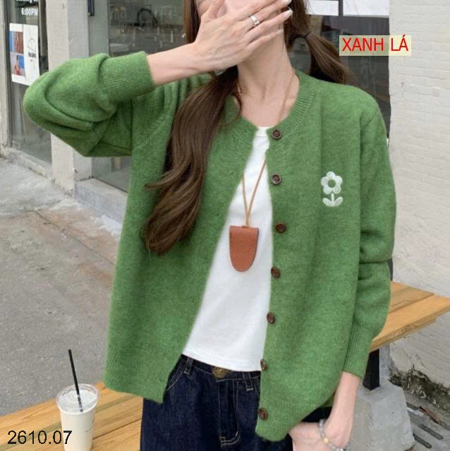 25HA2610.07 - ÁO CARDIGAN LEN HOA NỮ