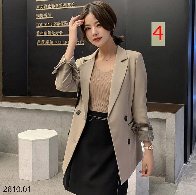 25HA2610.01 - ÁO BLAZER TAY KẺ