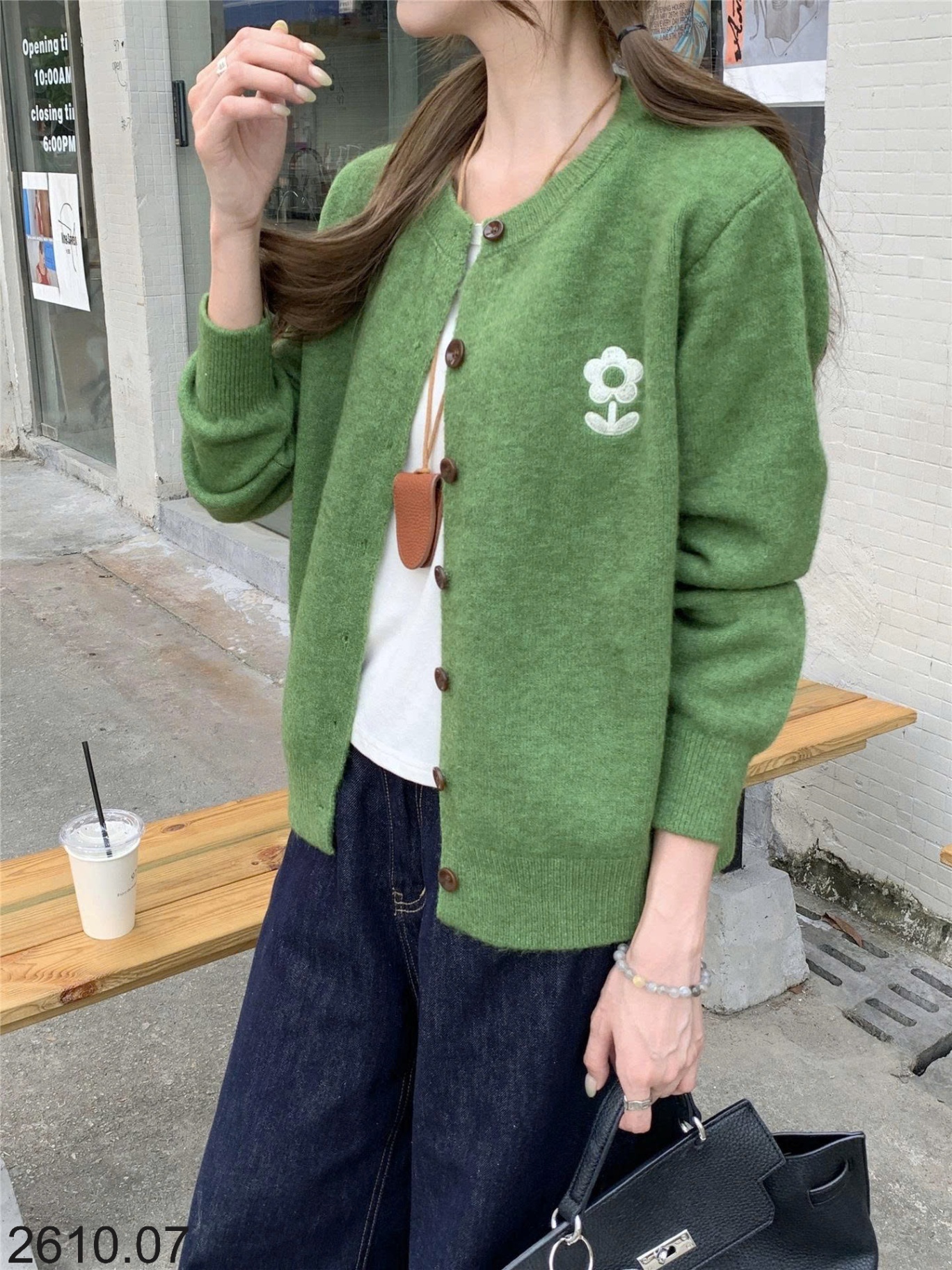 25HA2610.07 - ÁO CARDIGAN LEN HOA NỮ
