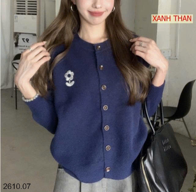 25HA2610.07 - ÁO CARDIGAN LEN HOA NỮ