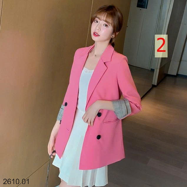 25HA2610.01 - ÁO BLAZER TAY KẺ