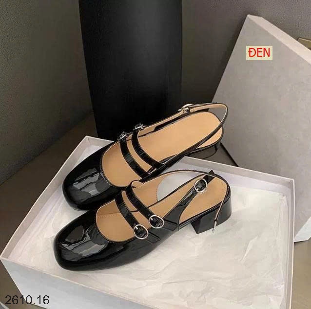 25HA2610.16 - GIÀY MARY JANE 2 QUAI HỞ GÓT