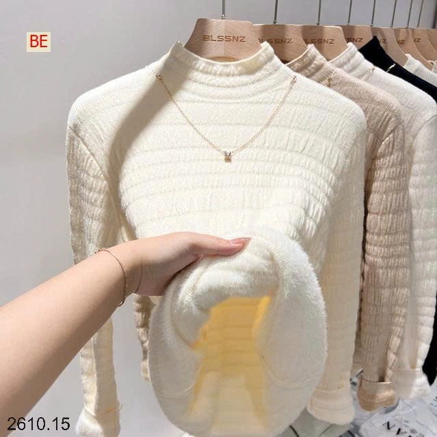 25HA2610.15 - ÁO GIỮ NHIỆT LÓT LÔNG CAO CỔ CHO NỮ