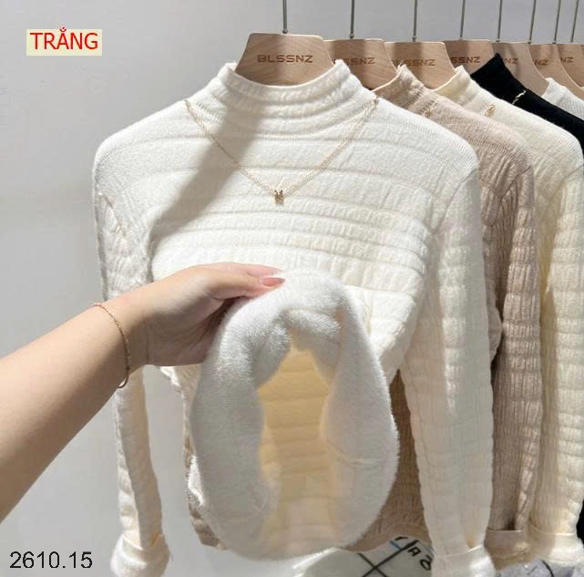 25HA2610.15 - ÁO GIỮ NHIỆT LÓT LÔNG CAO CỔ CHO NỮ