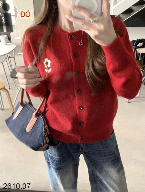 25HA2610.07 - ÁO CARDIGAN LEN HOA NỮ