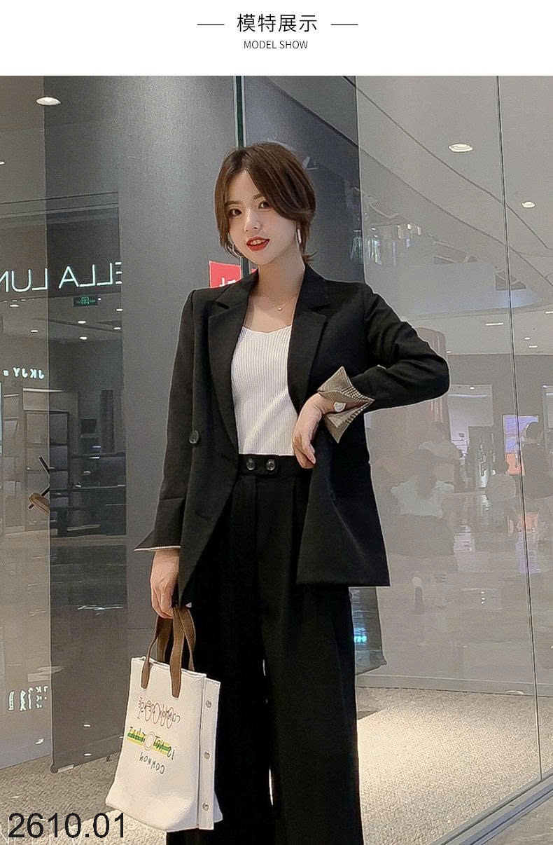 25HA2610.01 - ÁO BLAZER TAY KẺ