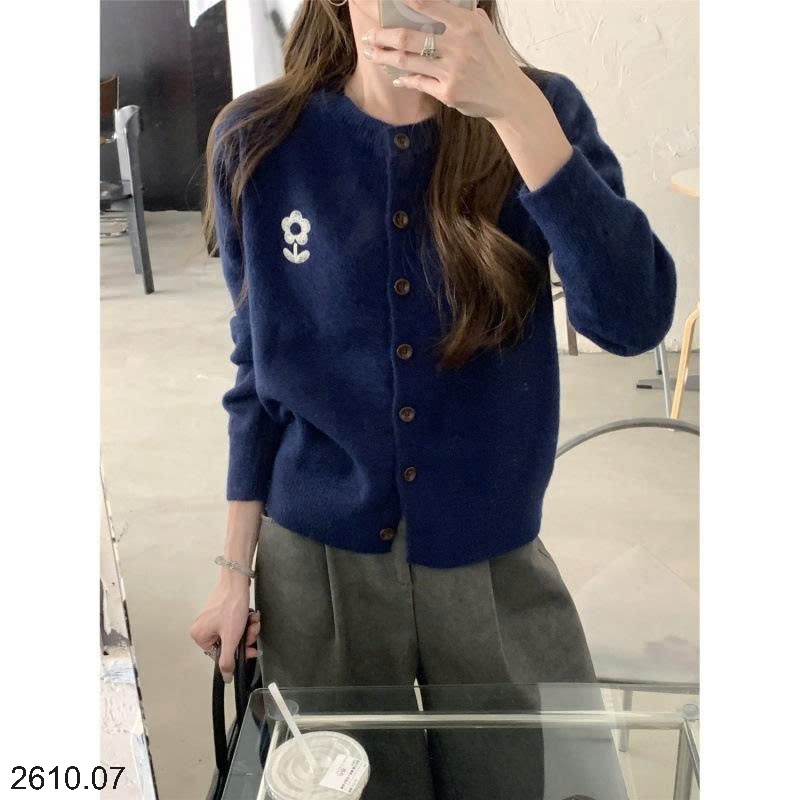 25HA2610.07 - ÁO CARDIGAN LEN HOA NỮ