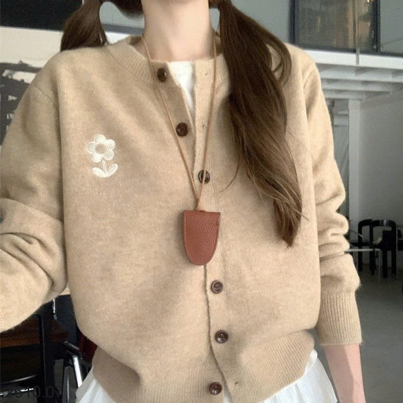 25HA2610.07 - ÁO CARDIGAN LEN HOA NỮ