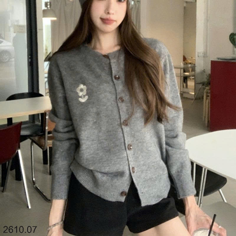 25HA2610.07 - ÁO CARDIGAN LEN HOA NỮ