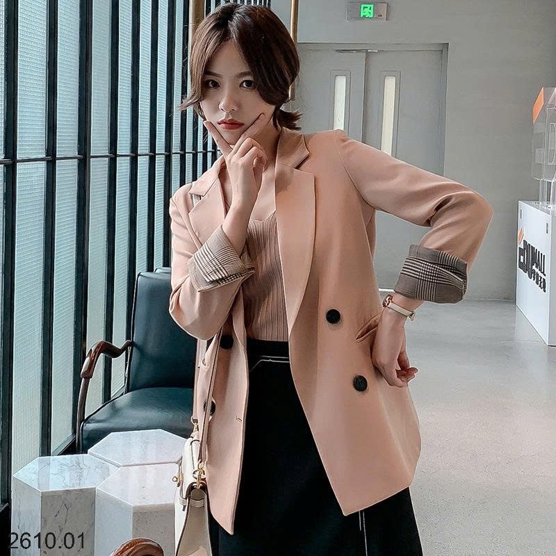 25HA2610.01 - ÁO BLAZER TAY KẺ