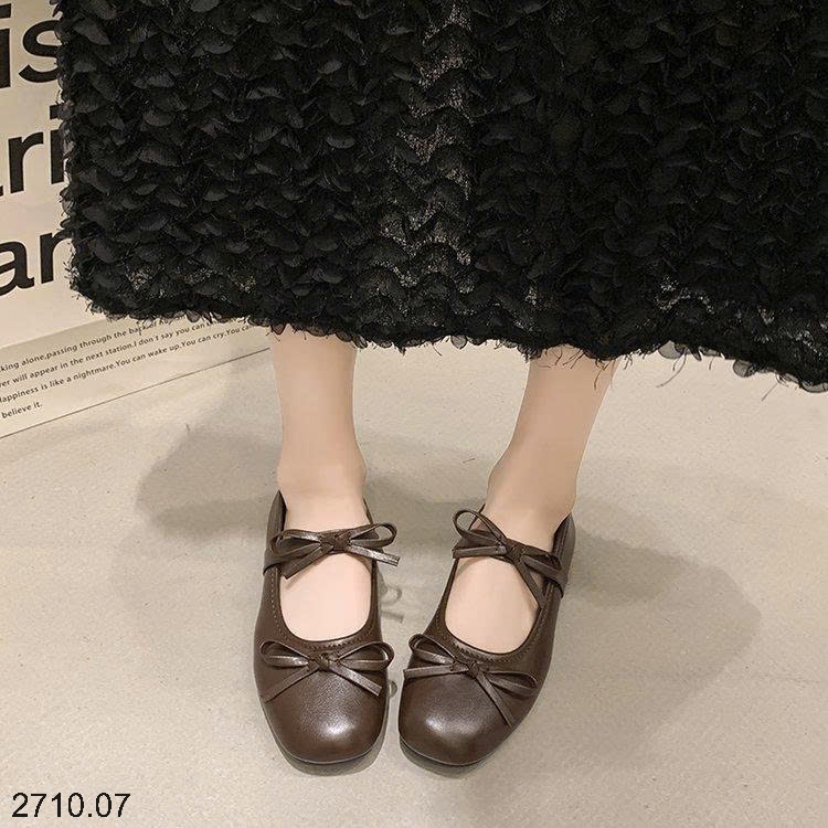 25HA2710.07 - GIÀY BÚP BÊ ĐÍNH NƠ