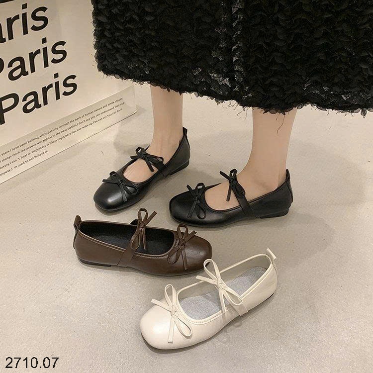 25HA2710.07 - GIÀY BÚP BÊ ĐÍNH NƠ