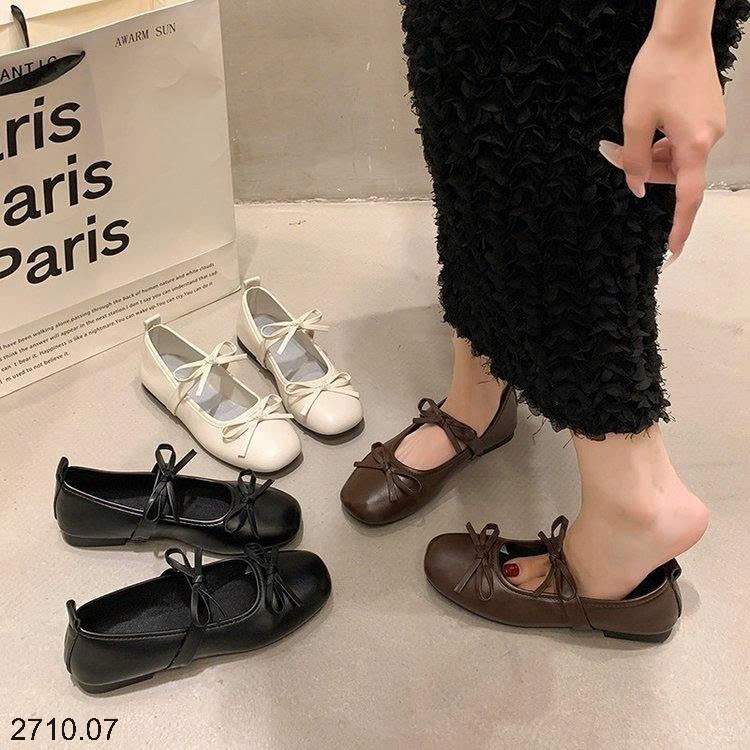 25HA2710.07 - GIÀY BÚP BÊ ĐÍNH NƠ