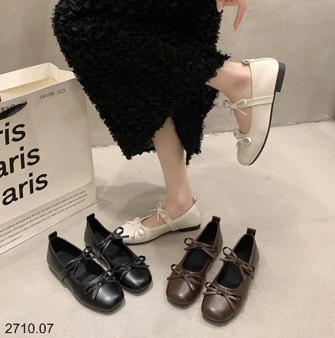 25HA2710.07 - GIÀY BÚP BÊ ĐÍNH NƠ