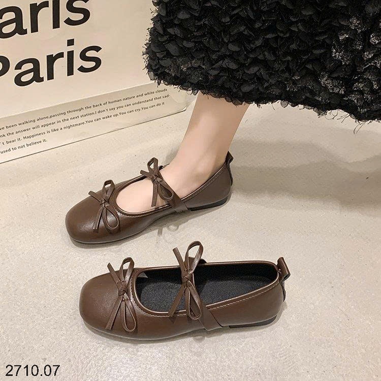 25HA2710.07 - GIÀY BÚP BÊ ĐÍNH NƠ