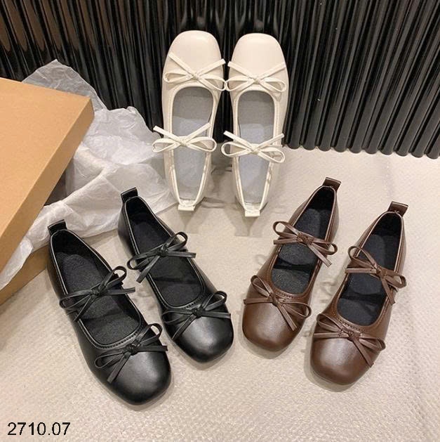 25HA2710.07 - GIÀY BÚP BÊ ĐÍNH NƠ