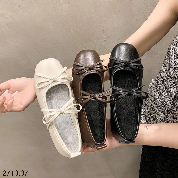 25HA2710.07 - GIÀY BÚP BÊ ĐÍNH NƠ
