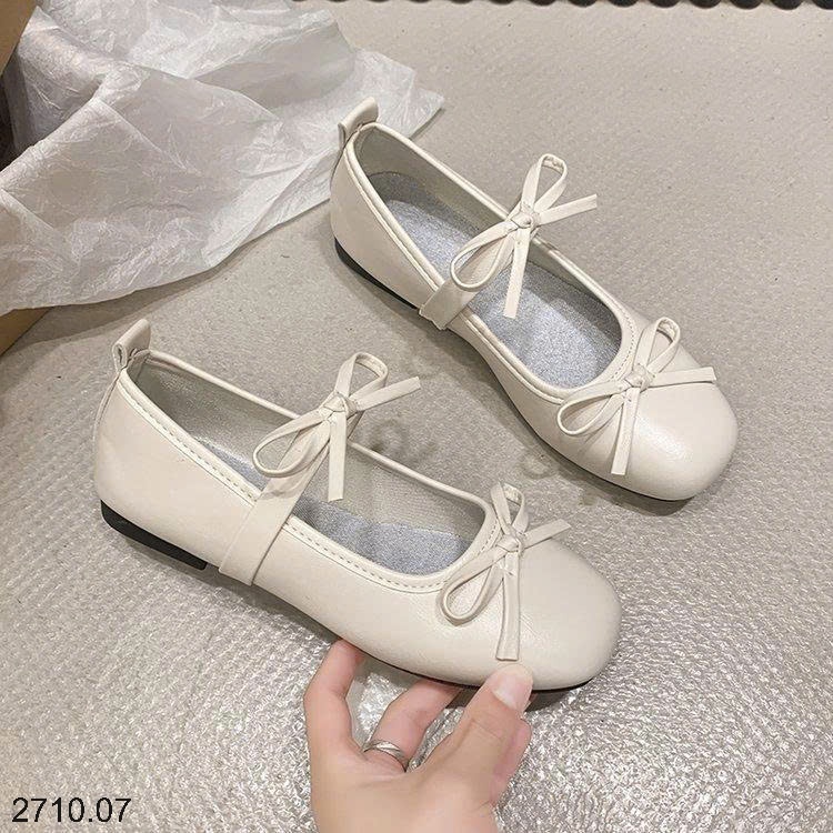 25HA2710.07 - GIÀY BÚP BÊ ĐÍNH NƠ