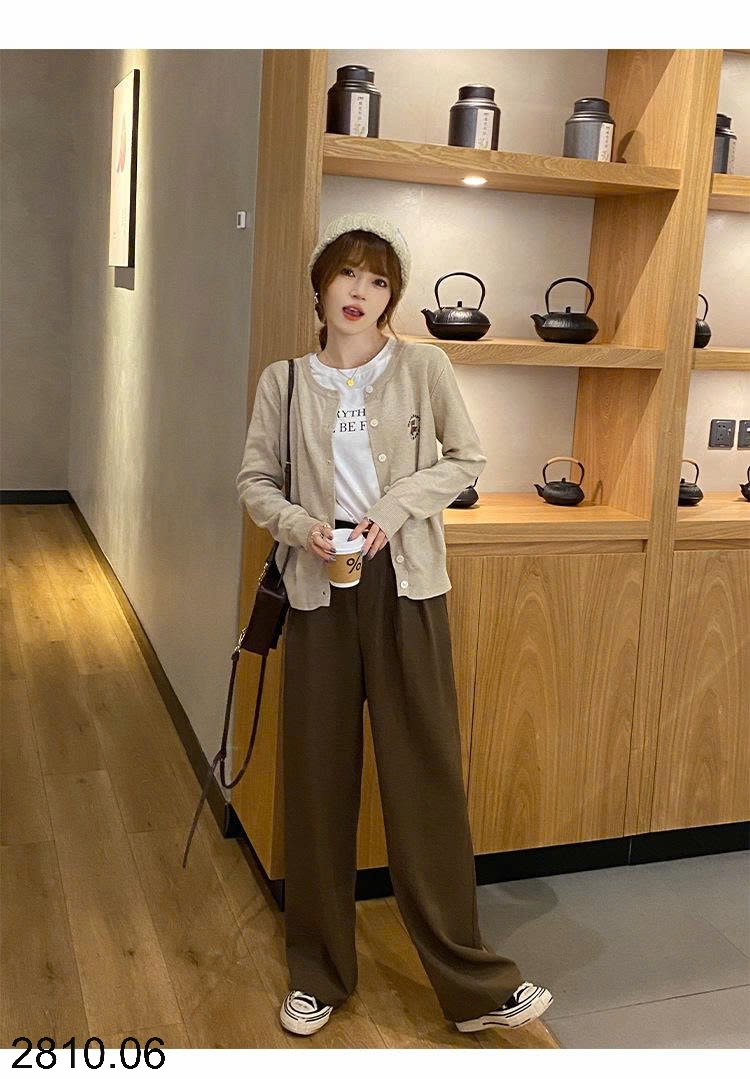 25HA2810.06 - ÁO CARDIGAN LEN THÊU GẤU