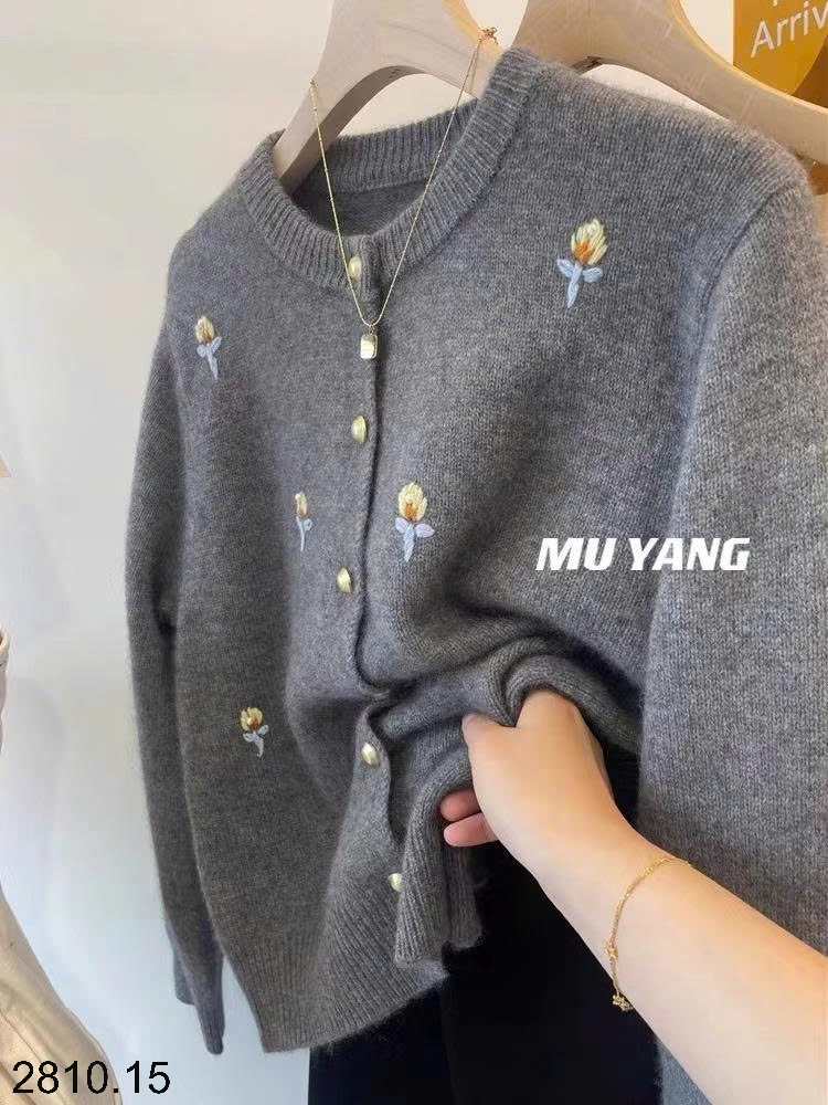 25HA2810.15 - CARDIGAN LEN THÊU HOA