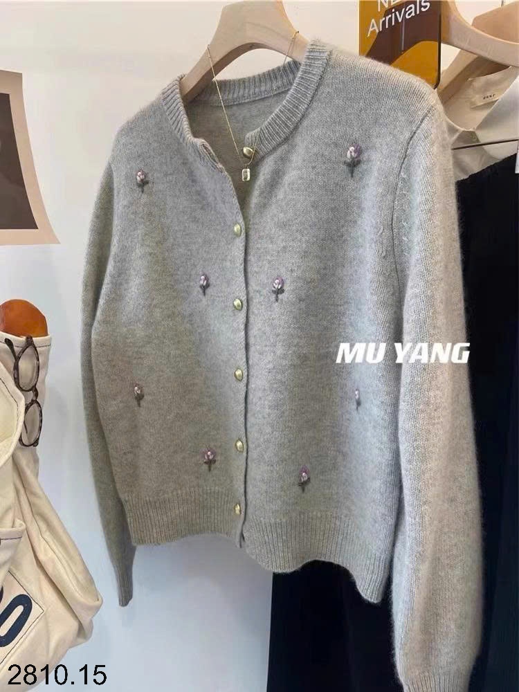 25HA2810.15 - CARDIGAN LEN THÊU HOA