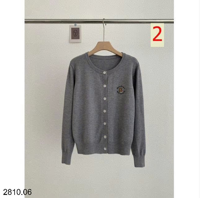25HA2810.06 - ÁO CARDIGAN LEN THÊU GẤU