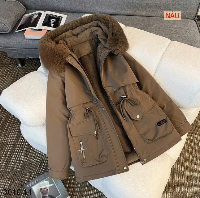 25HA3010.14 - ÁO PARKA MŨ TRÙM ĐẦU LÔNG CHO NỮ