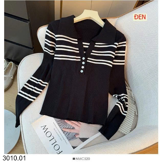 25HA3010.01 - ÁO LEN CỔ BẺ PHONG CÁCH HQ