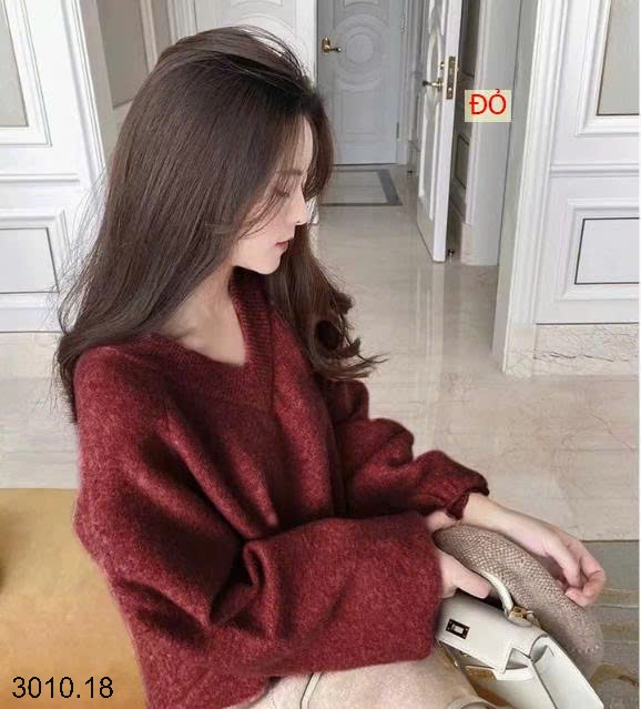 25HA3010.18 - ÁO LEN CỔ V CHO NỮ