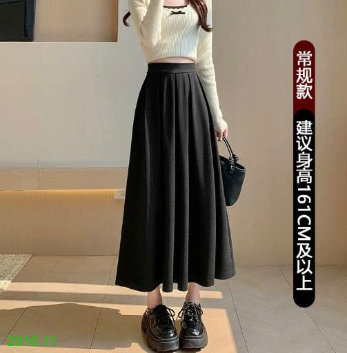 25HA2910.11 - CHÂN VÁY XẾP LY CHỮ A DÁNG DÀI