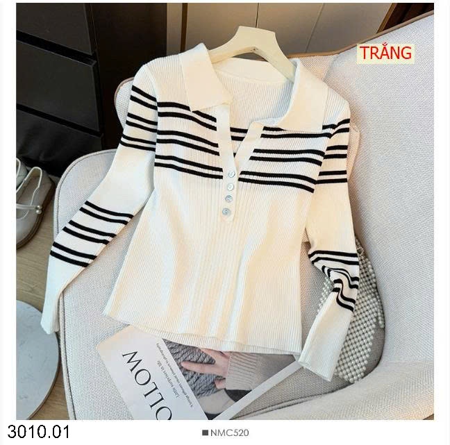 25HA3010.01 - ÁO LEN CỔ BẺ PHONG CÁCH HQ