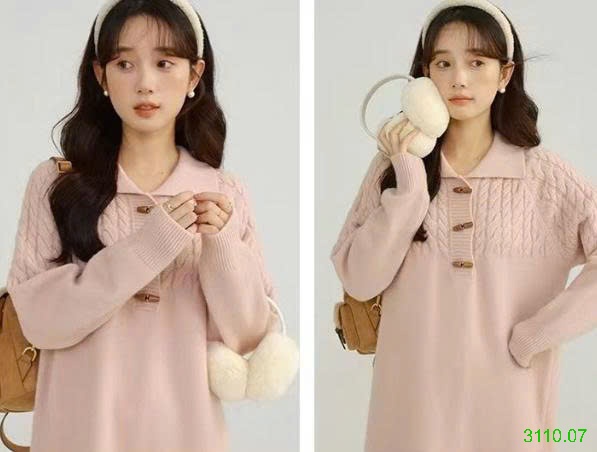25HA3110.07 - VÁY LEN XUÔNG DÁNG DÀI CÚC CỔ CHO NỮ