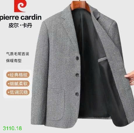 25HA3110.18 - ÁO VEST DẠ NAM PIERE CARDIN