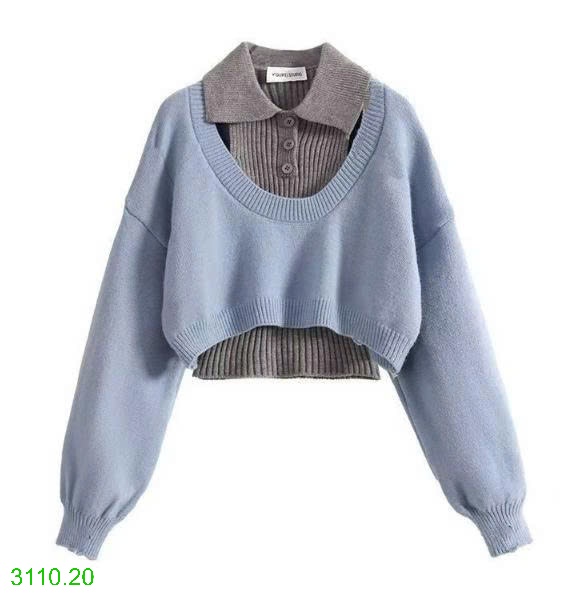 25HA3110.20 - ÁO LEN 2 CHI TIẾT CHO NỮ