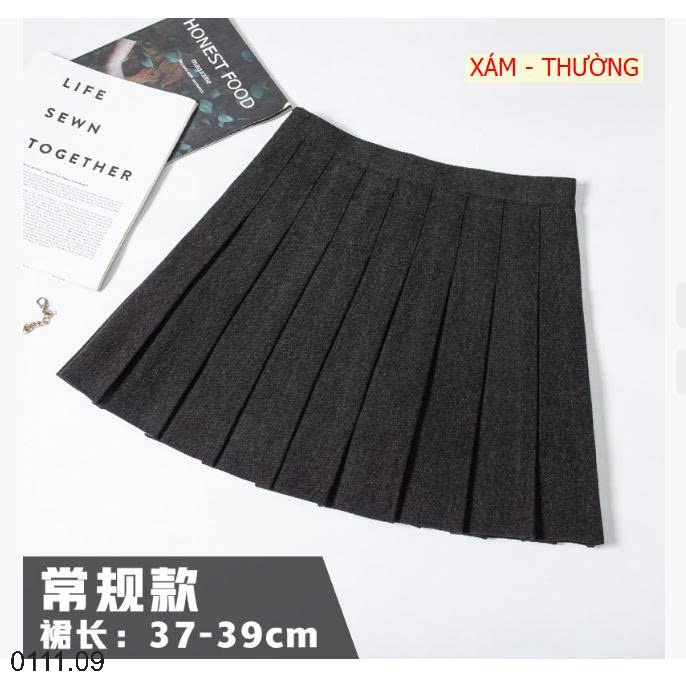 25HA0111.09 - CHÂN VÁY CHỮ A XẾP LY DÁNG NGẮN