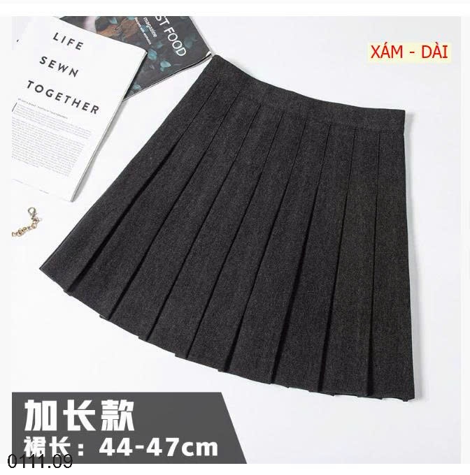 25HA0111.09 - CHÂN VÁY CHỮ A XẾP LY DÁNG NGẮN