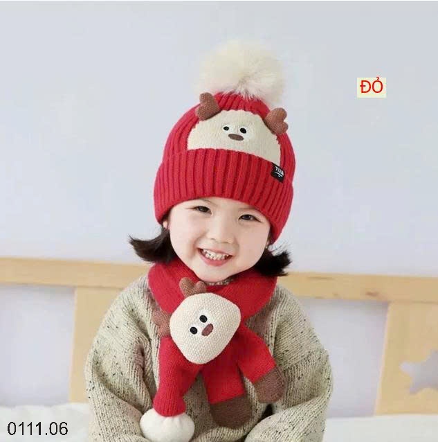 25HA0111.06 - SET MŨ KÈM KHĂN CHO BÉ