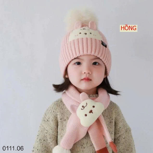 25HA0111.06 - SET MŨ KÈM KHĂN CHO BÉ