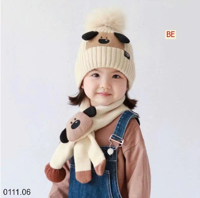 25HA0111.06 - SET MŨ KÈM KHĂN CHO BÉ