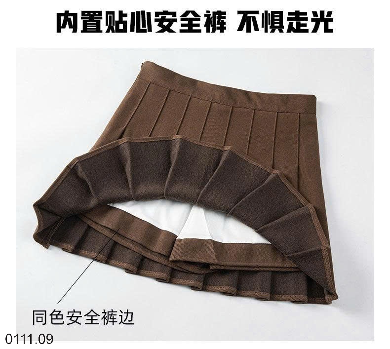 25HA0111.09 - CHÂN VÁY CHỮ A XẾP LY DÁNG NGẮN