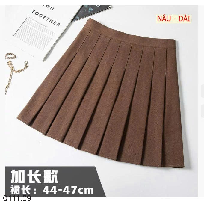 25HA0111.09 - CHÂN VÁY CHỮ A XẾP LY DÁNG NGẮN