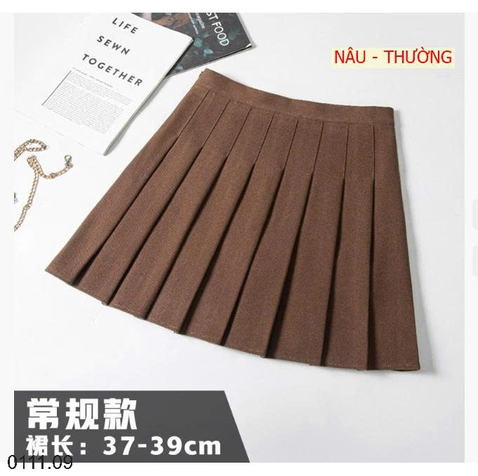 25HA0111.09 - CHÂN VÁY CHỮ A XẾP LY DÁNG NGẮN