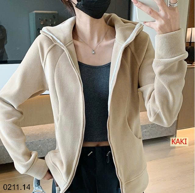25HA0211.14 - ÁO KHOÁC LÔNG CỪU MŨ TRÙM ĐẦU