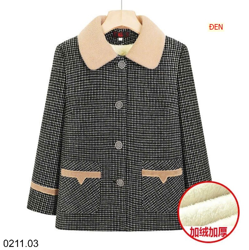 25HA0211.03 - ÁO DẠ CỔ SEN TRUNG NIÊN TẶNG MẸ